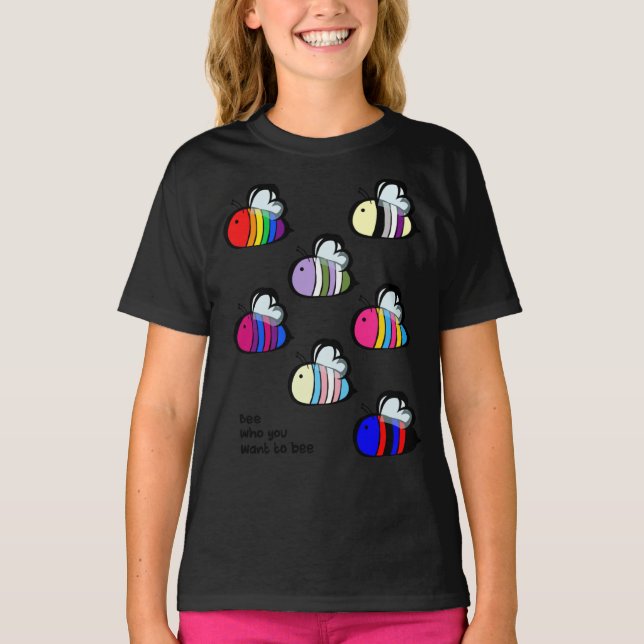 Camiseta Camisa-T Essencial de Abelhas de Orgulho LGBT (Frente)
