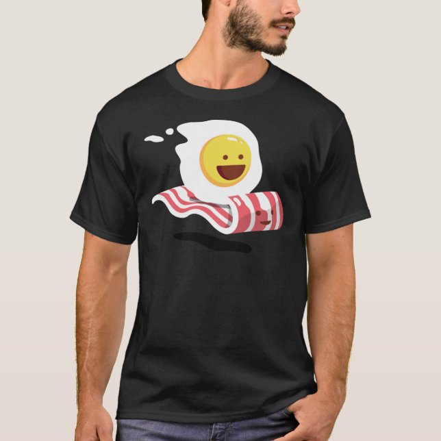 Camiseta Camisa-T Essencial De Ovos De Bacon Mágico (Frente)