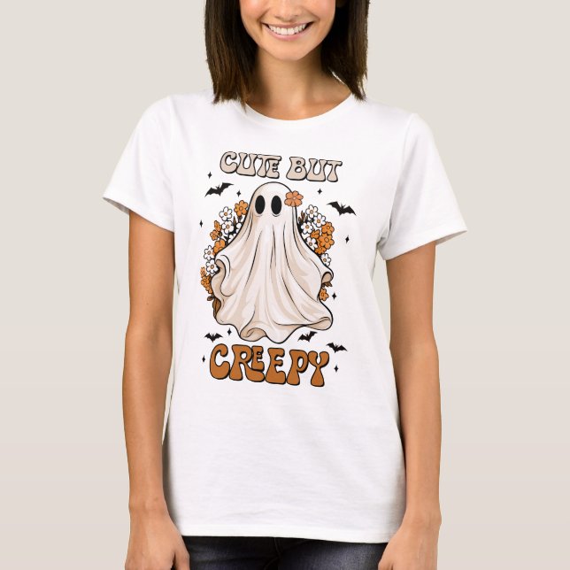 Camiseta Camisa-T-Fantasma Ghost Ghost Cachorosa do Hallowe (Frente)