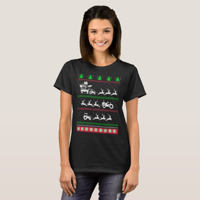 Camiseta Camisa-T Feia de Farmer de Natal (Frente Completa)
