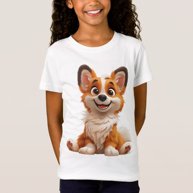 Camiseta Camisa-T Feliz das Raparigas Sunnytail (Frente)
