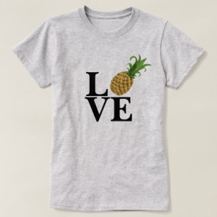 Camiseta Camisa-T feminina com amor de abacaxi