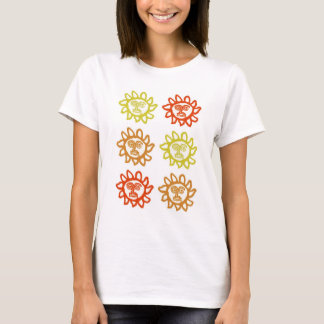 Camiseta Camisa-T feminina com Design de sol com face fria