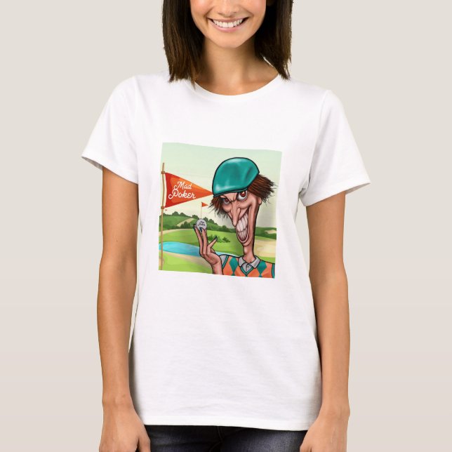 Camiseta Camisa-T feminina de Golfe Pazzo Poker (Frente)