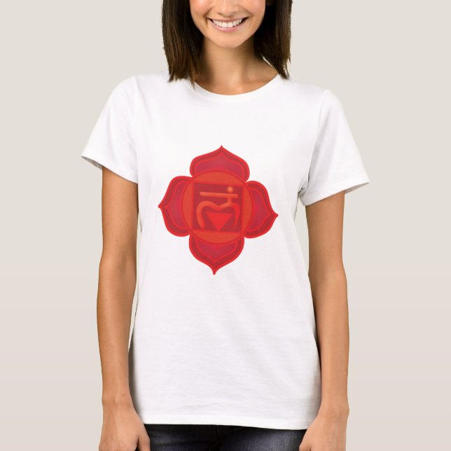Camiseta Camisa-T feminina de Muladhara chakra (Frente)