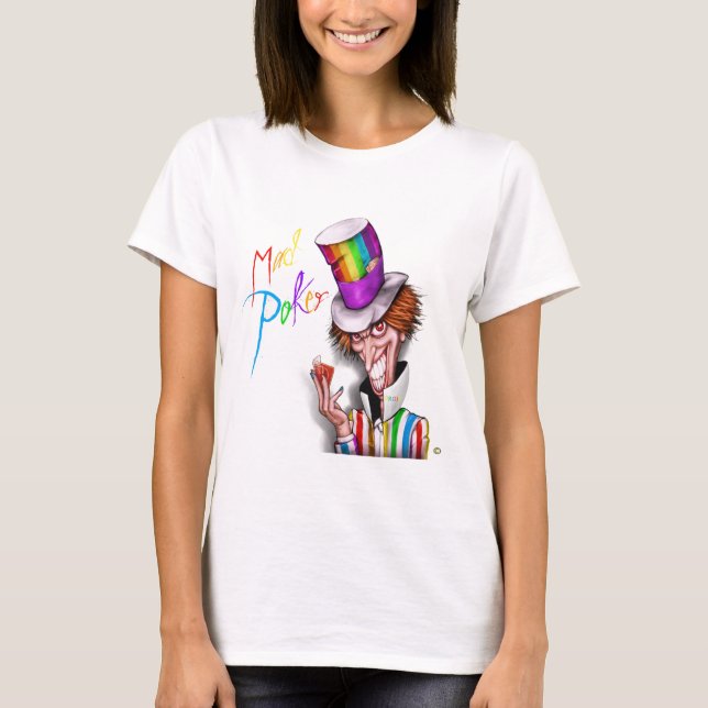 Camiseta Camisa-T feminina do Orgulho Poker MAD Pazzo (Frente)