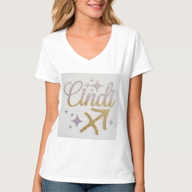 Camiseta Camisa-T feminina Luxe Cindi Sagittarius (Frente)