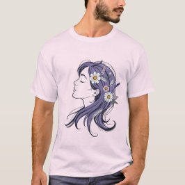 Camiseta Camisa-T feminina para boho e estilo estético