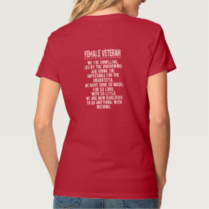 Camiseta Camisa-T feminina veterana