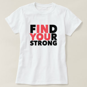 Camiseta Camisa-T Forte de Citação Motivacional