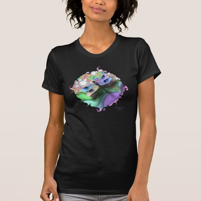 Camiseta Camisa-T Fractal Dragonfly (Swirl) (Frente)