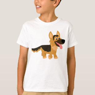 Camiseta Camisa-T German shepherd de desenho animado