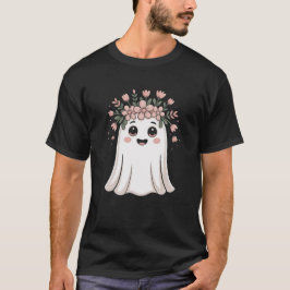 Camiseta Camisa-T Ghost Floral Ghost Galloween - Trick