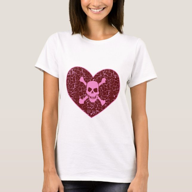 Camiseta Camisa-T Gótica De Coração Quebrada (Frente)