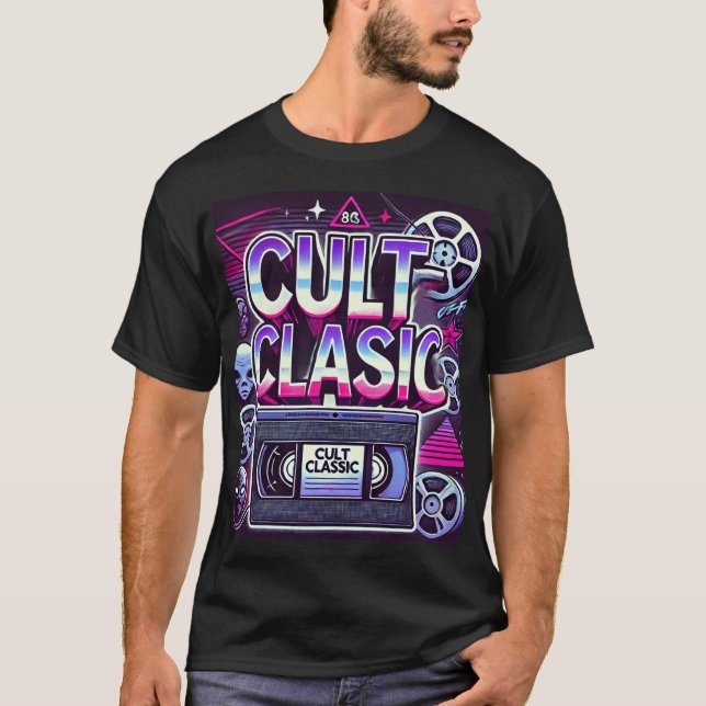 Camiseta Camisa-T Gráfica Cult Classic Retro 80s -Horror VH (Frente)