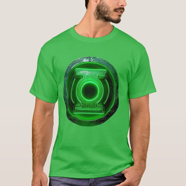Camiseta Camisa-T Gráfica do Emblema de Energia Verde Mascu (Frente)