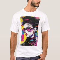 Camisa-T Gráfica Pop de Cultura Retroativa dos ano