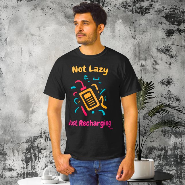 Camiseta Camisa-T Gráfica Pop de Recharge Vibrante (Criador carregado)