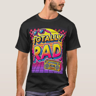 Camiseta Camisa-T Gráfica Retro 80s Totalmente Rad