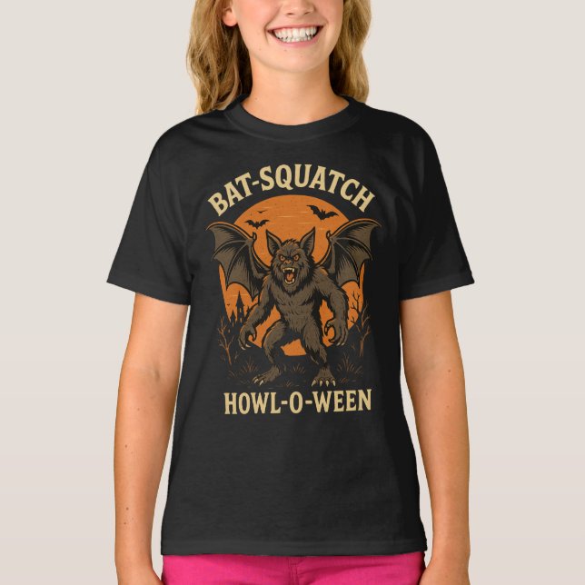 Camiseta Camisa-T-Halloween Bat-Squatch Howl-O-Ween - Crypt (Frente)