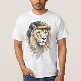 Camiseta Camisa-T Impressa Com Lion Maiestoso - Pescoço Red