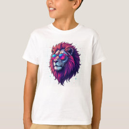 Camiseta Camisa-T Impressa Com Lion Maiústica - Pescoço Red