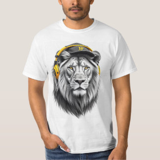 Camiseta Camisa-T Impressa Com Lion Maiústica - Pescoço Red