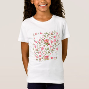 Camiseta Camisa-T infantil com Bloco Floral de Aquarela - N