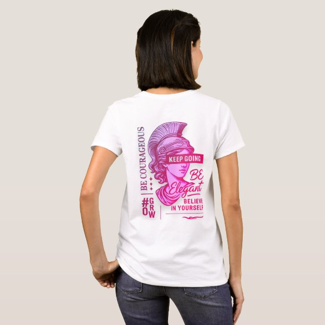Camiseta Camisa-T inspiradora feminina | Coragem Elegante (Parte Traseira Completa)
