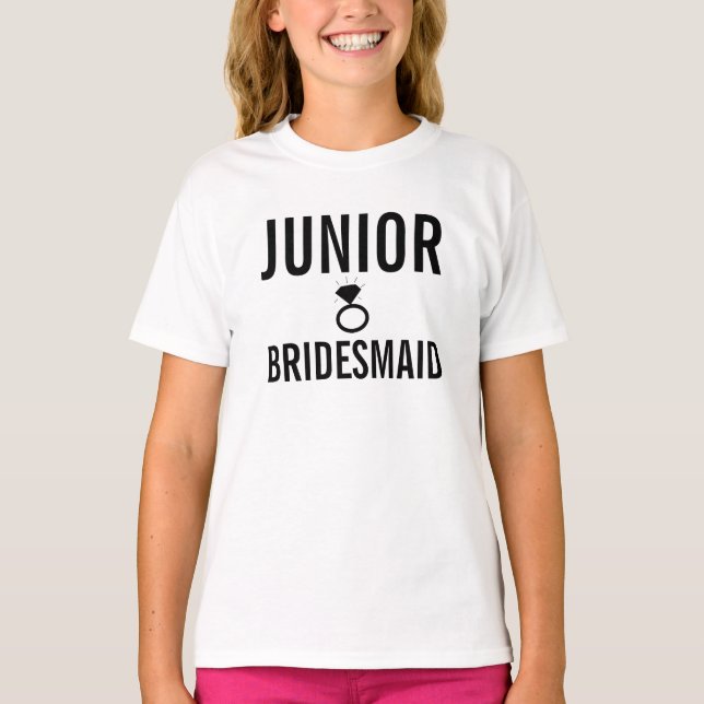 Camiseta Camisa-T - Jr. Bridesmaid (Bling) Branco (Frente)