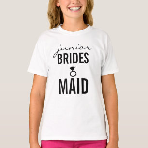 Camiseta Camisa-T - Jr. Bridesmaid (Bling) Branco