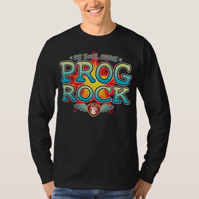 Camiseta Camisa-T Longa De Alma De Pedra Prog Rock (Frente)