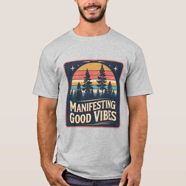 Camiseta Camisa-T "Manifesto das boas vibrações" inspirada  (Frente)