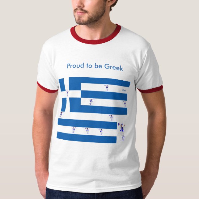 Camiseta Camisa-T masculina orgulhosa de ser grega (Frente)