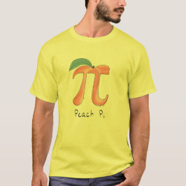 Camiseta Camisa-T masculina Peach Pi Cute Math Pi Day