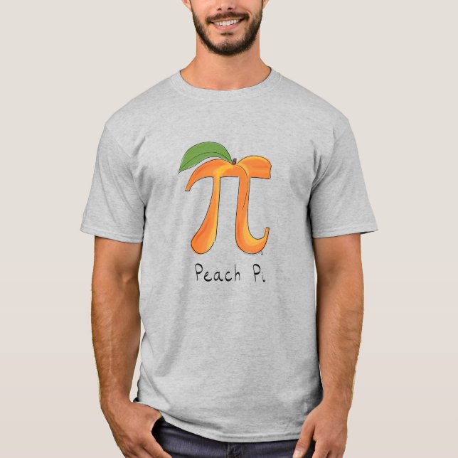 Camiseta Camisa-T masculina Peach Pi Cute Math Pi Day (Frente)