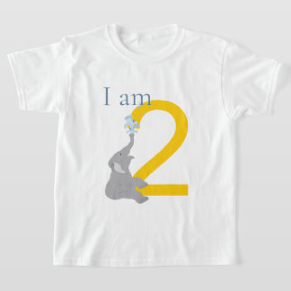 Camiseta Camisa-T Mínima de Elefante segundo aniversário Mo
