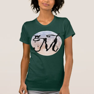 Camiseta Camisa-T Monograma Inicial de Lua Cheia e Cat M