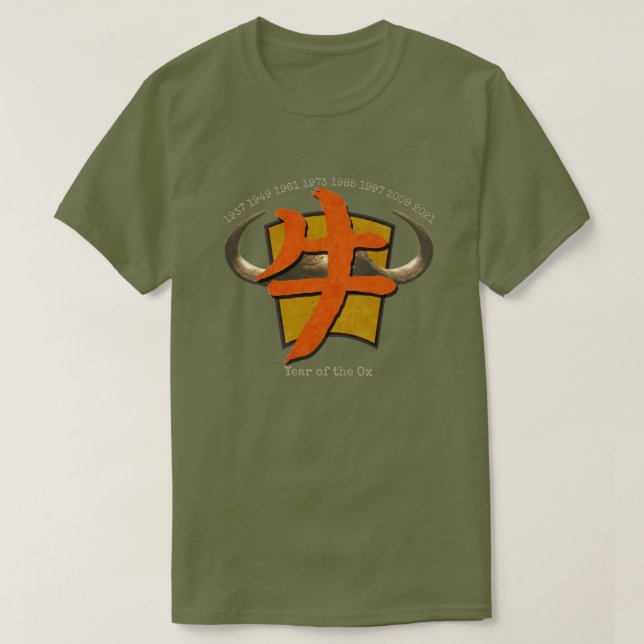 Camiseta Camisa-T "Ox" Chinesa (Frente do Design)