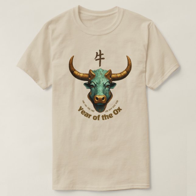 Camiseta Camisa-T "Ox" Chinesa (Frente do Design)