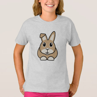 Camiseta Camisa-T para crianças de coelho de desenho animad