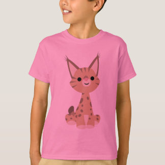 Camiseta Camisa-T para Crianças Lynx de Cartoon Bonito