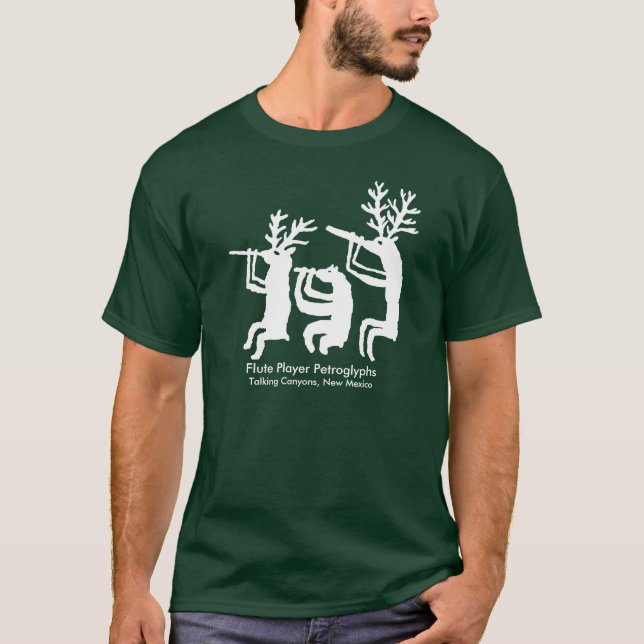 Camiseta Camisa-T Petroglife do Flute Player (Frente)