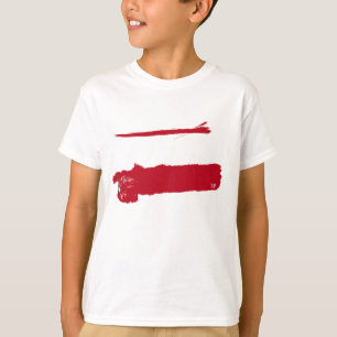 Camiseta Camisa-T pintada com bandeira polonesa