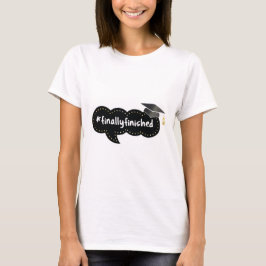 Camiseta Camisa-T Preta De Graduação Terminada