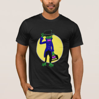 Camiseta Camisa-T preta sapo