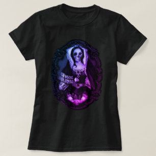 Camiseta Camisa-T Roxo do Crânio Gótico