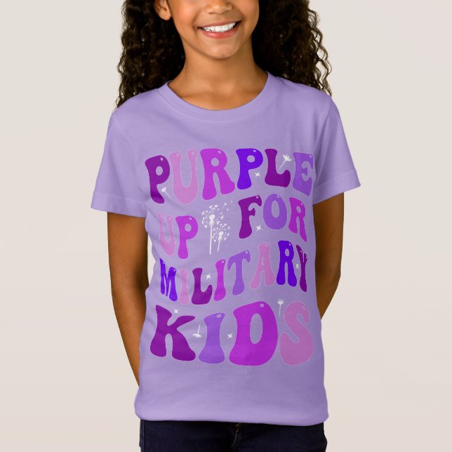 Camiseta Camisa-T Roxo-Mês-Filho-Militar (Frente)