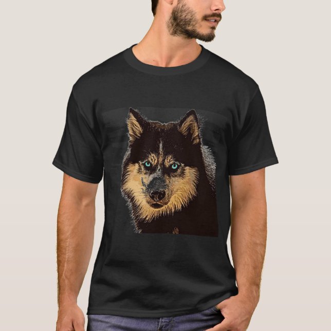 Camiseta Camisa-T Siberian Husky (Frente)