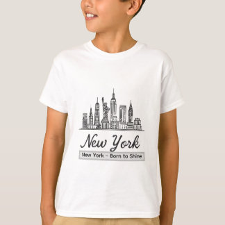 Camiseta Camisa-T-Skyline de Nova Iorque - Estátua da Liber